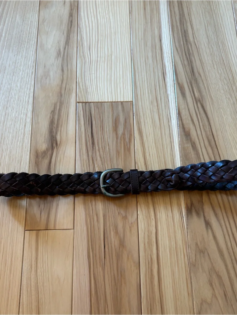 Vintage Y2K Aeropostale Brown Leather Braided Belt